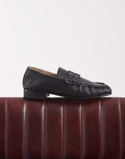 Tony Bianco Tony Bianco Gomez square toe loafers in black leather