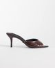 Tony Bianco Tony Bianco Hipe heeled mule sandals in chocolate leather-Brown - 1