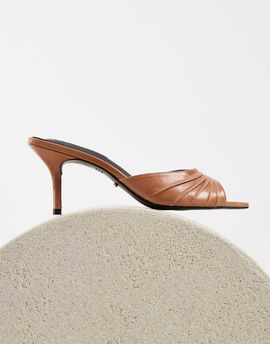 Tony Bianco Tony Bianco Hipe heeled mule sandals in tan vintage leather-Brown