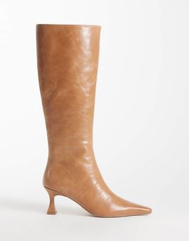 Tony Bianco Tony Bianco Jaq heeled knee boots in tan vintage leather-Brown