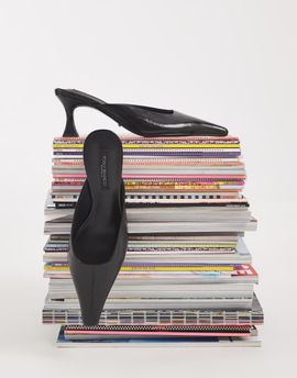 Tony Bianco Tony Bianco Juniper heeled mules in black embossed leather