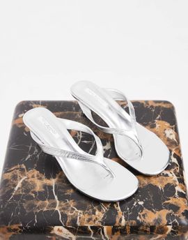 Tony Bianco Tony Bianco Krista thong heeled sandals in silver