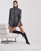 Tony Bianco Tony Bianco Mango curved kitten heel knee boots in black crinkle - 1