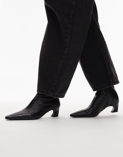 Tony Bianco Tony Bianco Margot curved kitten heel ankle boots in black