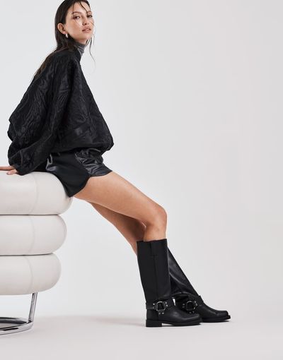 Tony Bianco Tony Bianco moto knee boots in black