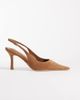 Tony Bianco Tony Bianco Samar slingback heeled shoes in taupe suede-Neutral - 1
