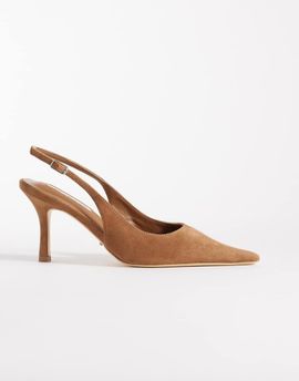Tony Bianco Tony Bianco Samar slingback heeled shoes in taupe suede-Neutral