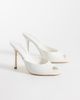 Tony Bianco Tony Bianco Sandra high heeled mule sandals in white high shine - 4