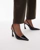 Tony Bianco Tony Bianco Sassy curved heel slingback shoes in black crinkle - 1