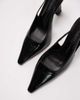 Tony Bianco Tony Bianco Sassy curved heel slingback shoes in black crinkle - 2