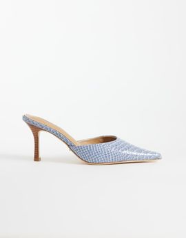 Tony Bianco Tony Bianco Sicily heeled mules in blue denim python