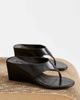 Tony Bianco Tony Bianco Swift heeled wedge sandals in black leather - 4