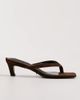 Tony Bianco Tony Bianco Topaz kitten heel toe thong sandals in espresso suede-Brown - 2
