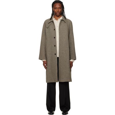 TONYWACK TONYWACK Beige Herringbone Wool Raglan Coat