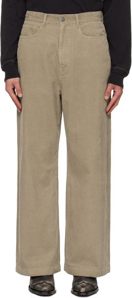 TONYWACK TONYWACK Beige Washed Corduroy Wide-Leg Trousers