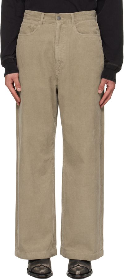 TONYWACK TONYWACK Beige Washed Corduroy Wide-Leg Trousers
