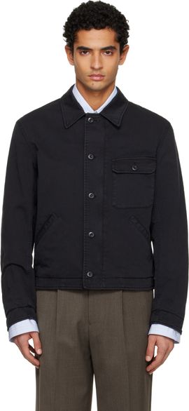 TONYWACK TONYWACK Black Garment-Dyed Cotton Deck Denim Jacket