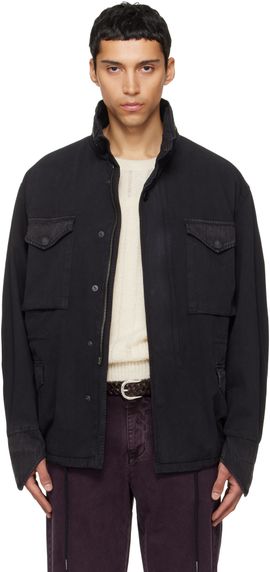 TONYWACK TONYWACK Black Garment Dyed Cotton Field Jacket