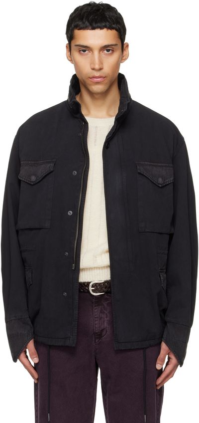 TONYWACK TONYWACK Black Garment Dyed Cotton Field Jacket