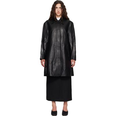 TONYWACK TONYWACK Black Half Leather Coat