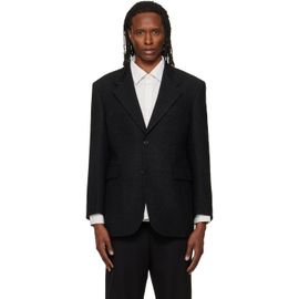 TONYWACK TONYWACK Black Herringbone Wool Relaxed Tailored Blazer