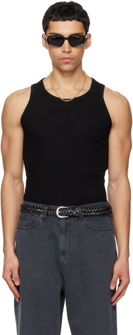 TONYWACK TONYWACK Black Silk Lyocell Rib Tank Top