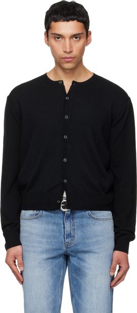 TONYWACK TONYWACK Black Super Fine Wool Crew-Neck Cardigan
