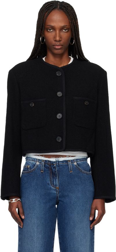 TONYWACK TONYWACK Black Tweed Cropped Wool Jacket