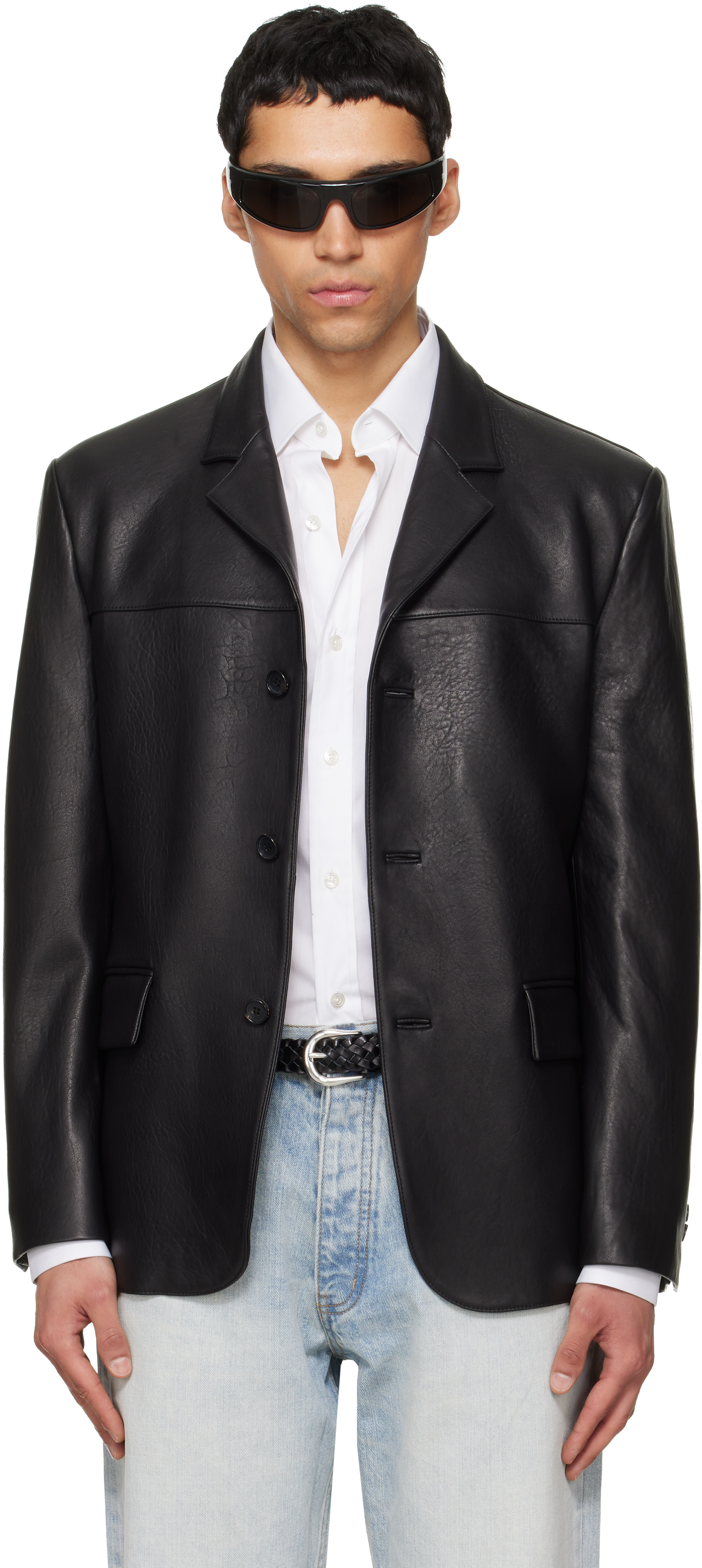 TONYWACK - Black Vintage Lamb Leather Blazer