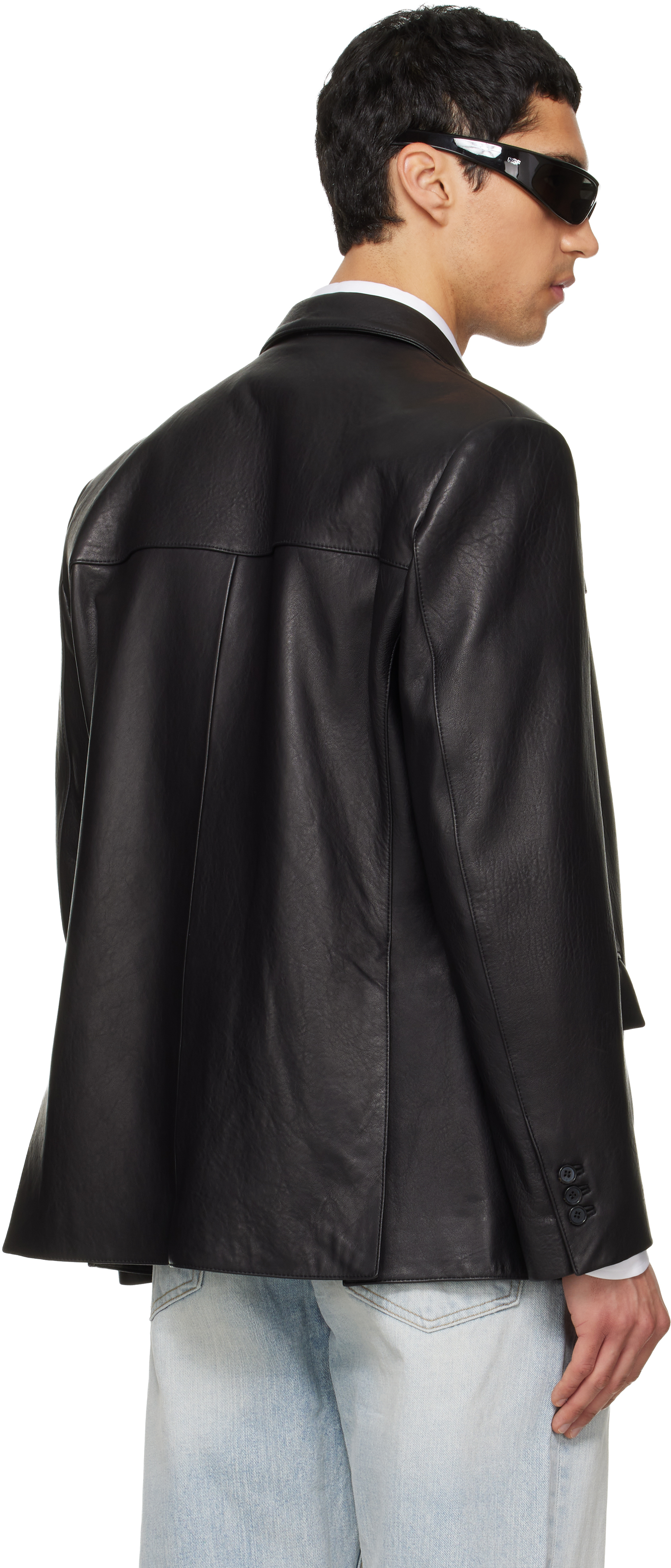 TONYWACK - Black Vintage Lamb Leather Blazer