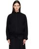 TONYWACK TONYWACK Black Wool Flannel Belted Stand Collar Bomber jacket - 1