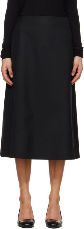 TONYWACK TONYWACK Black Wool Midi Skirt