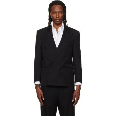 TONYWACK TONYWACK Black Wool Twill Double-Breasted Blazer