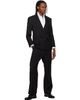 TONYWACK TONYWACK Black Wool Twill Double-Breasted Blazer - 4