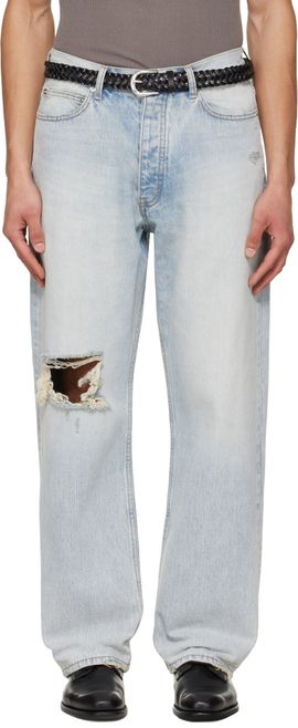 TONYWACK TONYWACK Blue Distressed Loose Straight Jeans