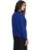 TONYWACK TONYWACK Blue Super Fine Merino Wool Distressed V-Neck Sweater - 3