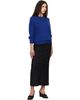 TONYWACK TONYWACK Blue Super Fine Merino Wool Distressed V-Neck Sweater - 4