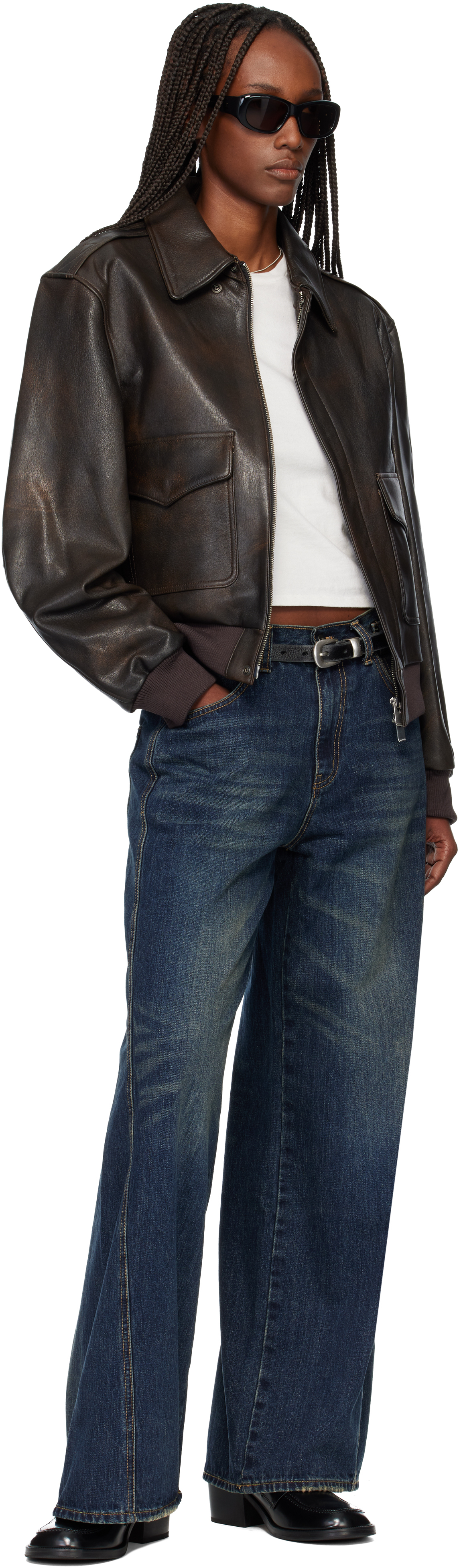 TONYWACK - Brown Goat Leather Aviator Jacket