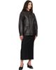 TONYWACK TONYWACK Brown High-Neck Leather Zip Jacket - 4