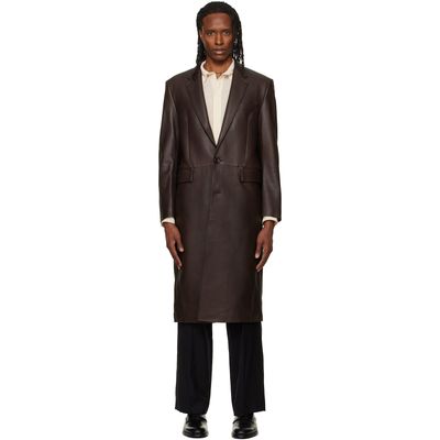 TONYWACK TONYWACK Brown Lambskin Leather Single Coat