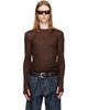 TONYWACK TONYWACK Brown Sheer Wool Ribbed Knit Sweater - 1