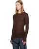 TONYWACK TONYWACK Brown Sheer Wool Ribbed Knit Sweater - 4