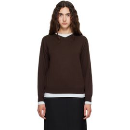 TONYWACK TONYWACK Brown Superfine Wool Layered V-Neck Sweater