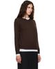 TONYWACK TONYWACK Brown Superfine Wool Layered V-Neck Sweater - 2