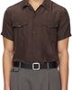 TONYWACK TONYWACK Brown Washed Rayon Pearl Snap Shirt - 1