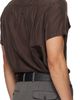 TONYWACK TONYWACK Brown Washed Rayon Pearl Snap Shirt - 3