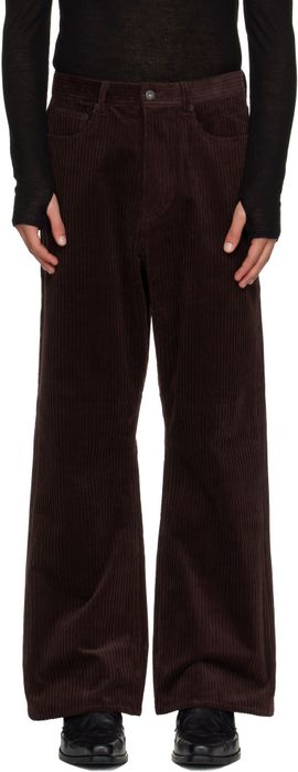 TONYWACK TONYWACK Burgundy Corduroy Loose Flared Trousers