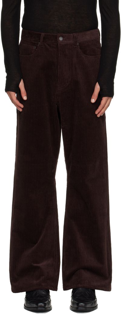 TONYWACK TONYWACK Burgundy Corduroy Loose Flared Trousers