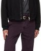 TONYWACK TONYWACK Burgundy Garment Dyed Cotton Straight Trousers - 5