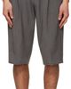 TONYWACK TONYWACK Gray Raw-Cut Wool Pleated Tailored Shorts - 1